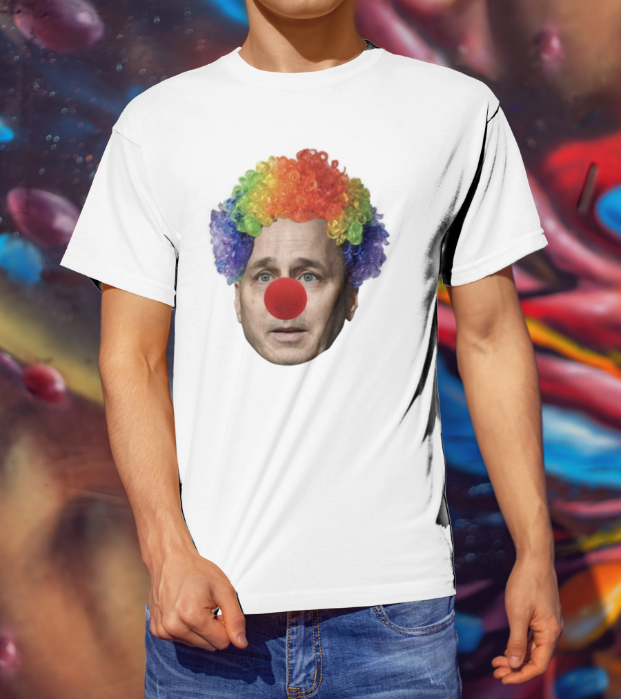 Burdenburner Brian Clownman Rainbow Wig Red Nose Face T-Shirt