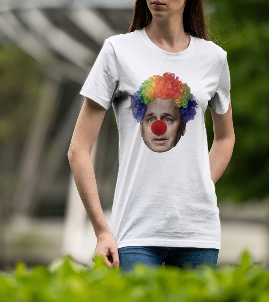 Burdenburner Brian Clownman Rainbow Wig Red Nose Face T-Shirt