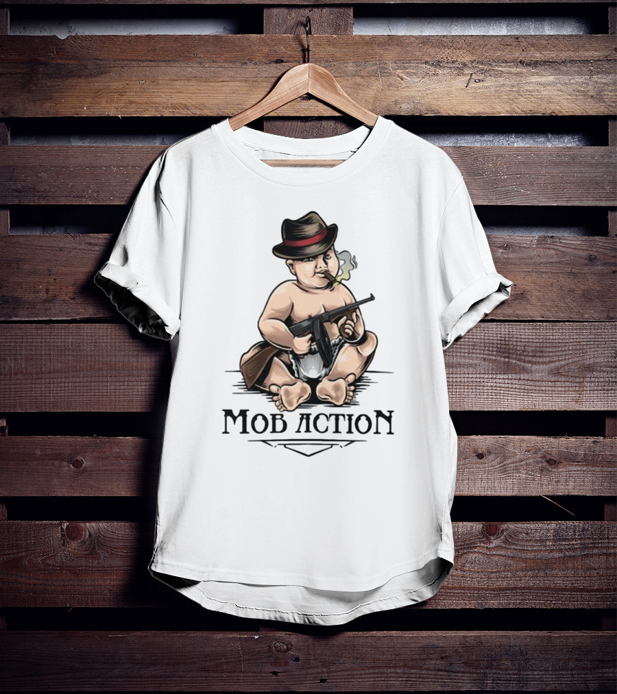 Jackass Baby Capone Mob Action Cigarette Fedora Gun T-Shirt