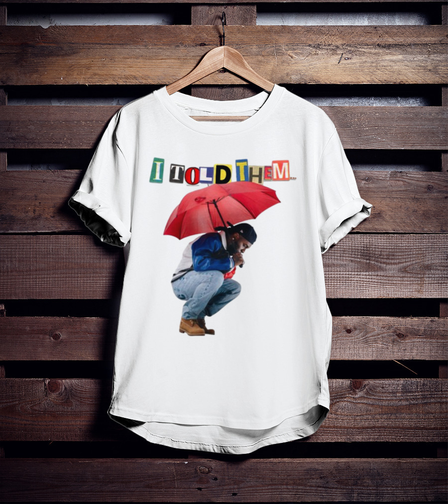 I Told Them Burna Boy Red Umbrella Crouching Pose T-Shirt