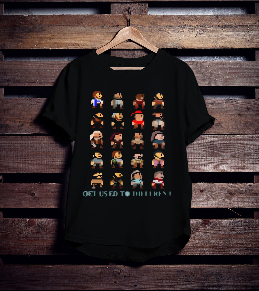 Get Used To Different Pixelated Characters Collection T-Shirt