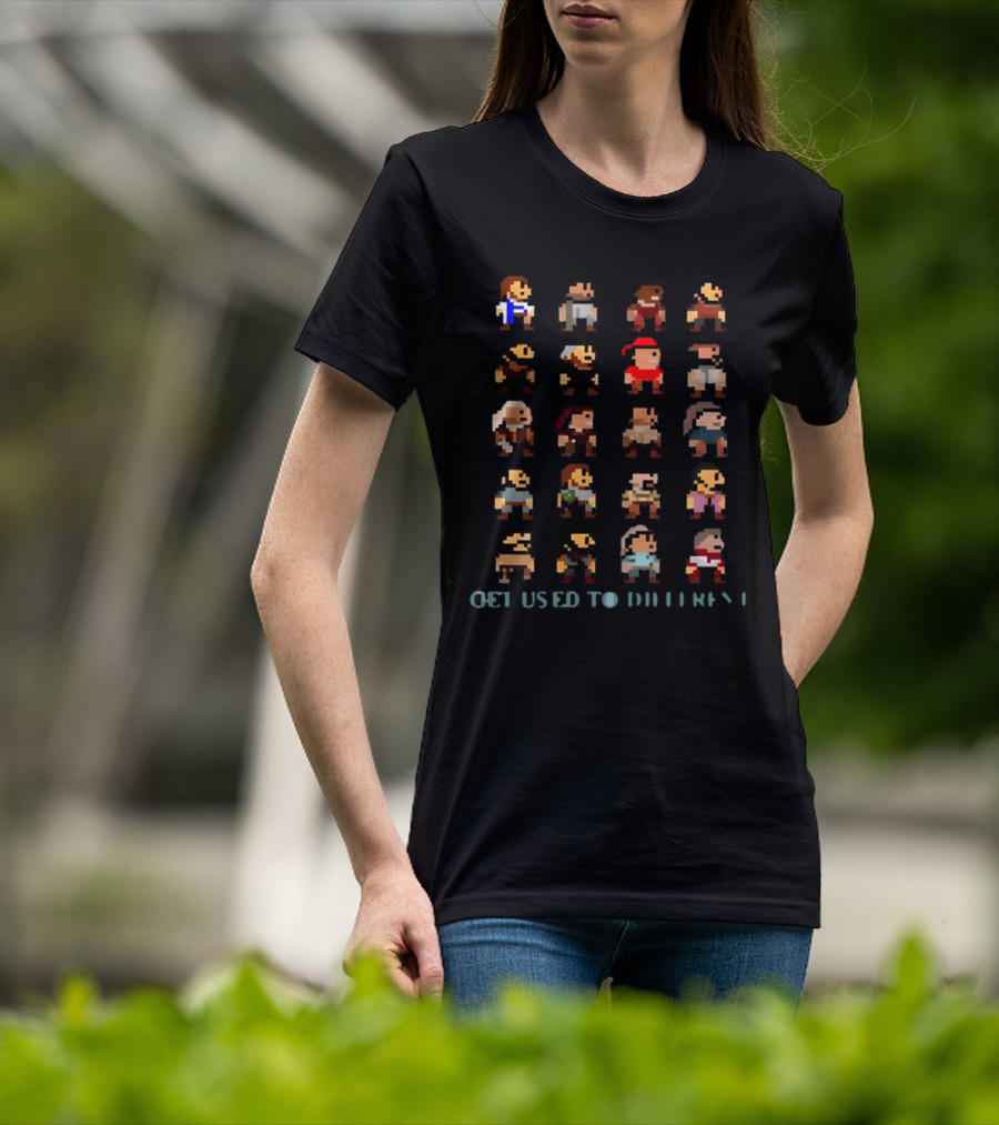 Get Used To Different Pixelated Characters Collection T-Shirt