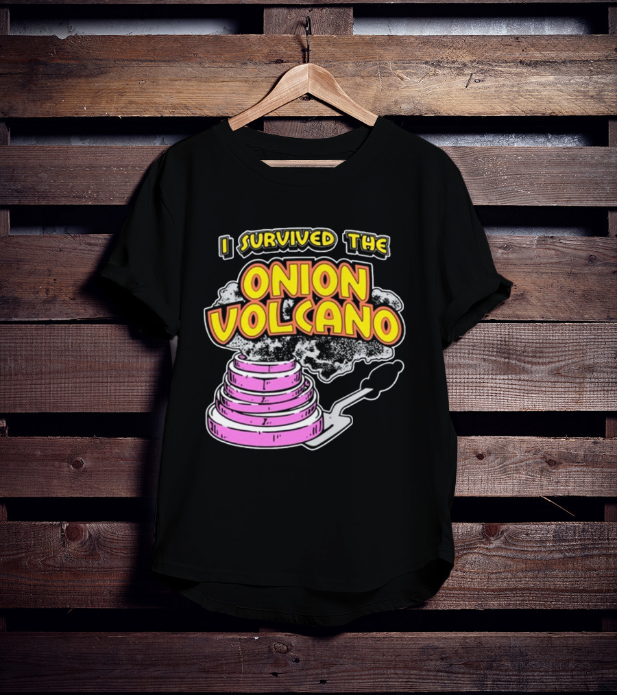 I Survived The Onion Volcano Hibachi Grill Smoke Spatula Scene T-Shirt