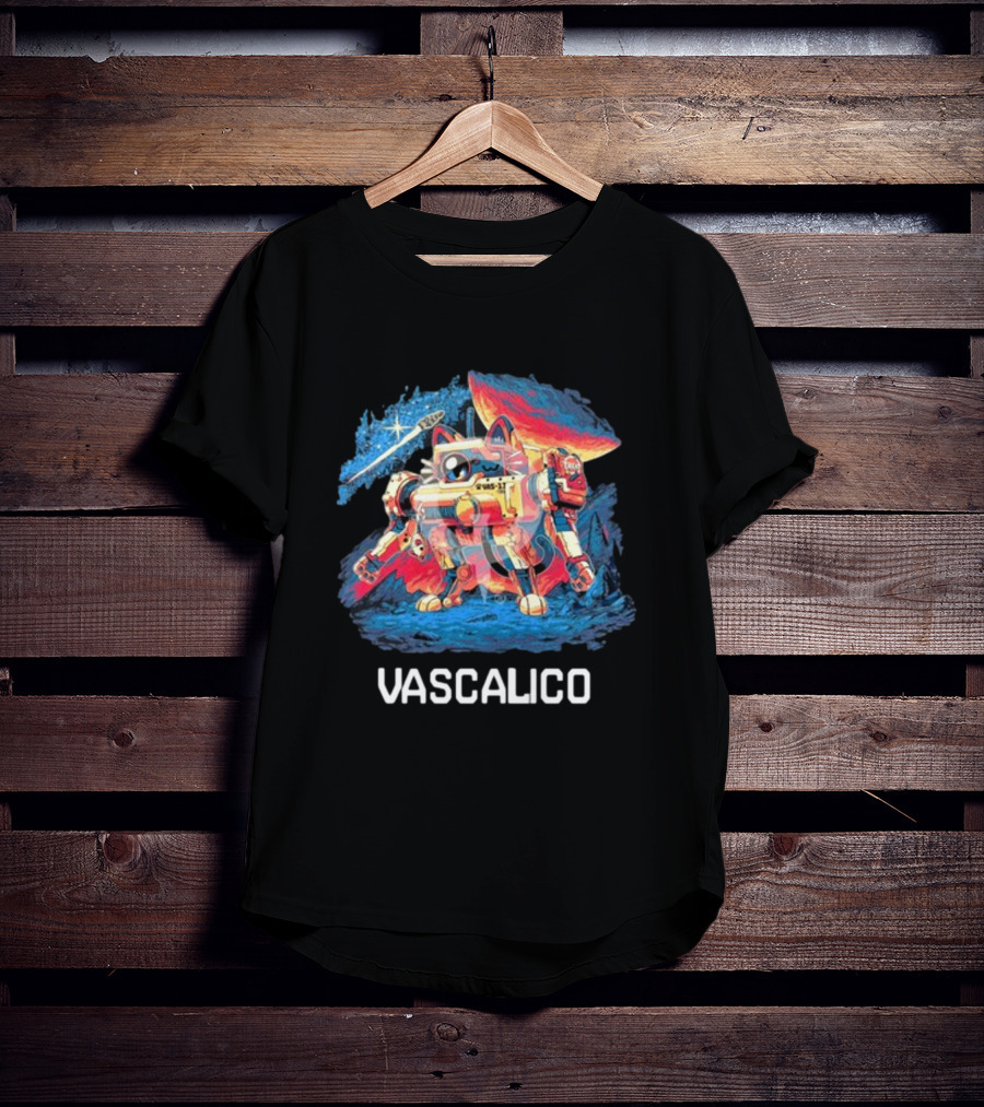 Quakecon + Dallas Pets Alive Vascalico Cat Mech In Cosmic Landscape T-Shirt