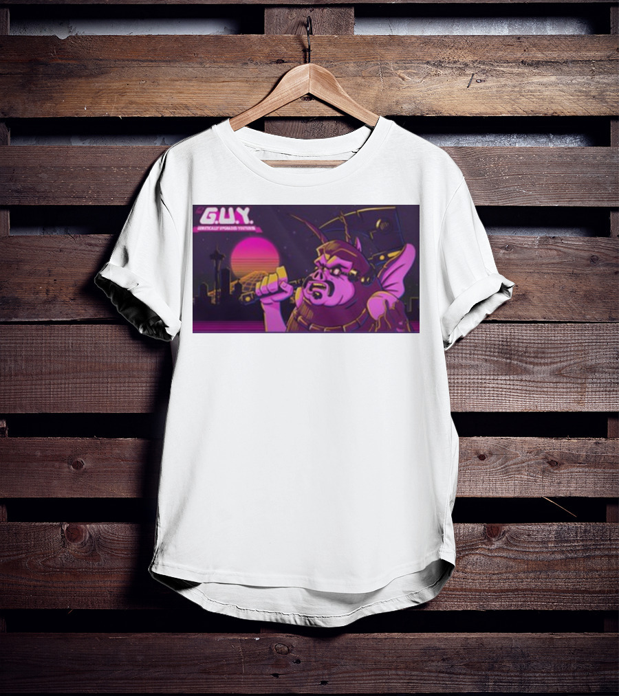 Gundamishere G.U.Y. Generically Upgraded New Retro Sci-Fi Neon T-Shirt