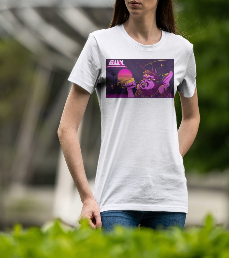 Gundamishere G.U.Y. Generically Upgraded New Retro Sci-Fi Neon T-Shirt