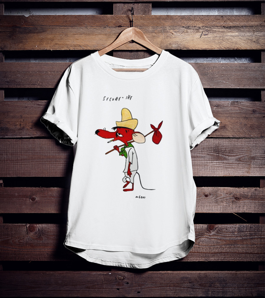 Secured The Bag Mouse Cartoon Character With Sombrero Baguio Street T-Shirt