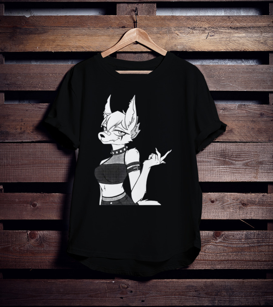 Punk Girl Jackal Attitude Aesthetic T-Shirt