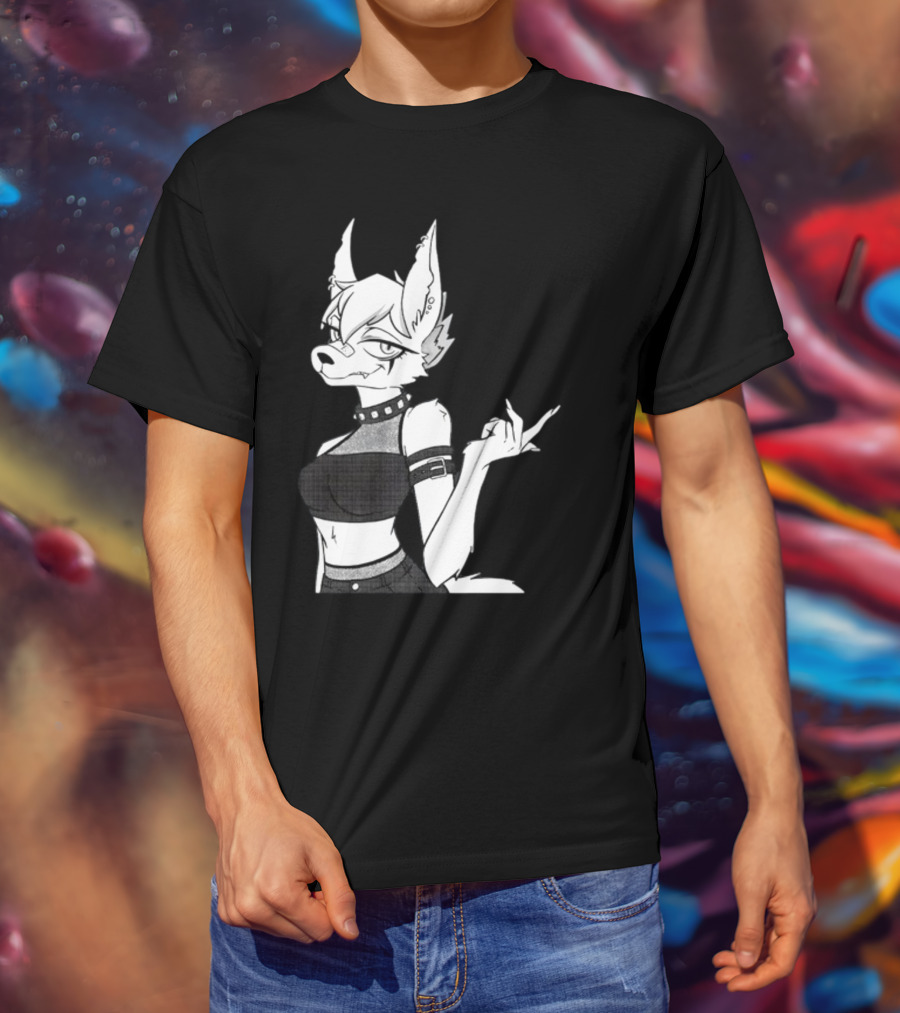 Punk Girl Jackal Attitude Aesthetic T-Shirt