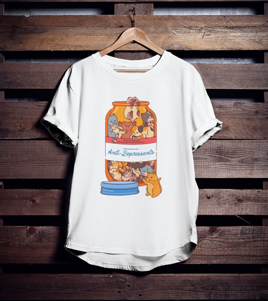 Threadhead Pharmacopeuticals Purrscription Anti-Depressants T-Shirt