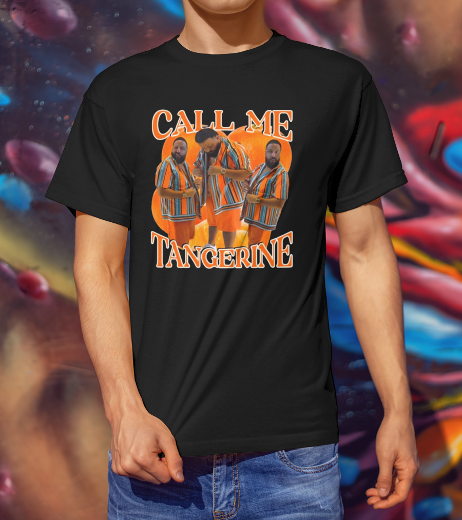 Call ME Tangerine Dj Khaled Striped T-Shirt