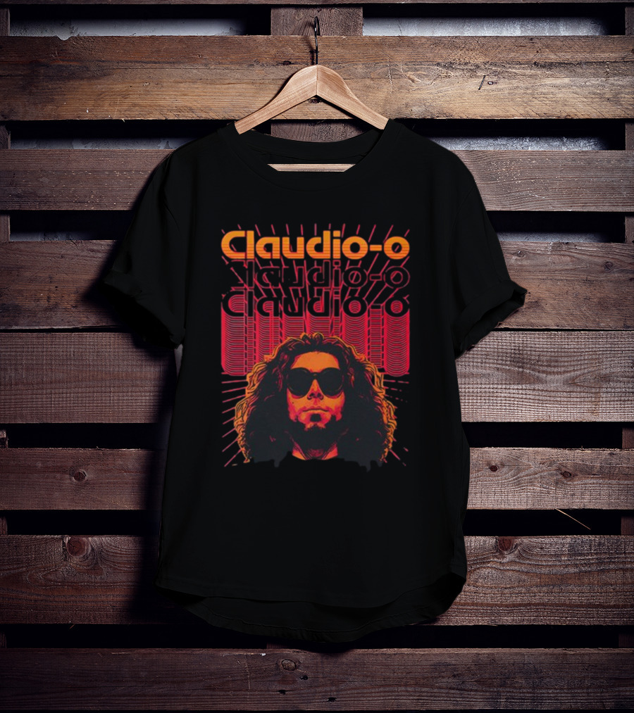 Claudio-O Retro Graphic Style With Sunburst And Sunglasses T-Shirt