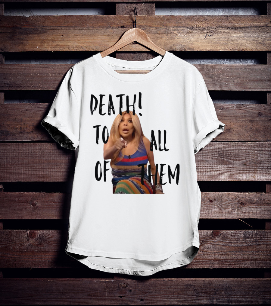 DEATH TO ALL OF THEM Pointing Woman In Colorful Dress T-Shirt
