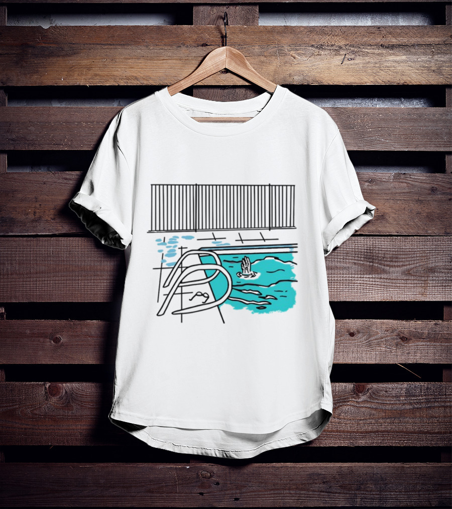 Drewmonson I'm Dead Pool Blue Water Hand Fence T-Shirt