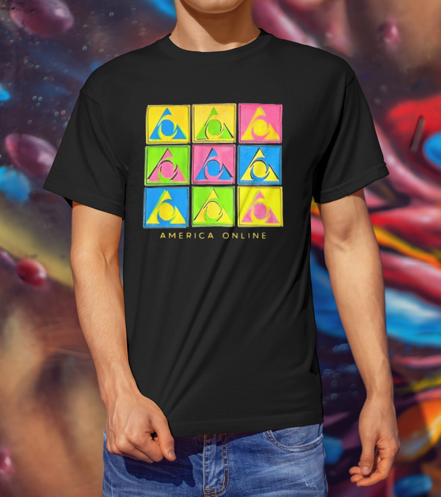 Pauly Holding AOL America Online Retro Logo Pop T-Shirt
