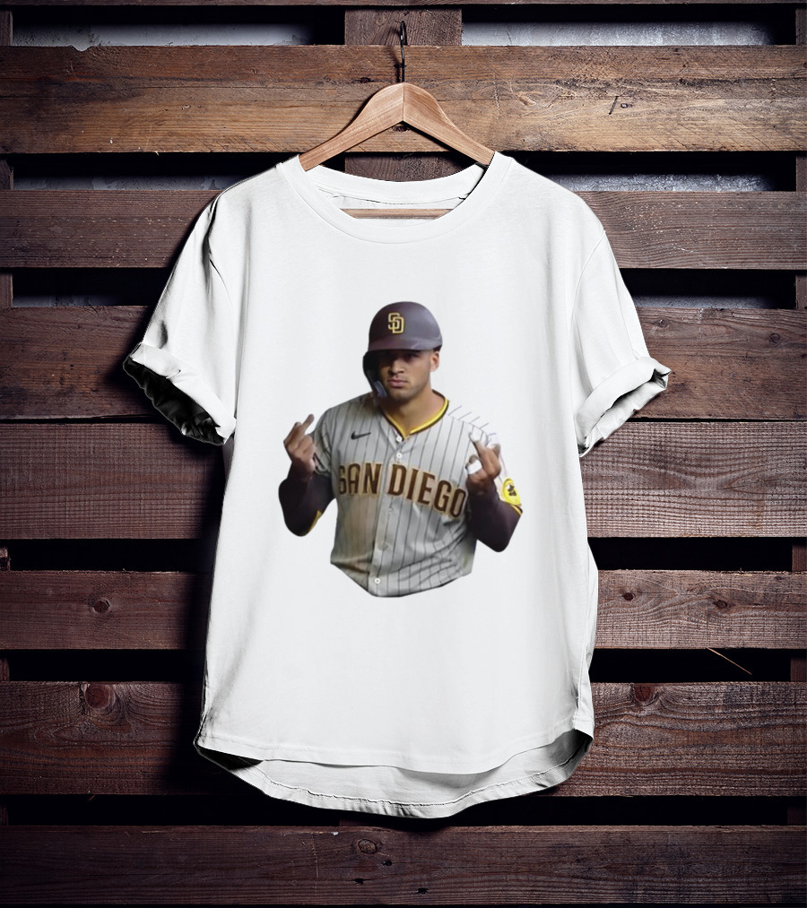 San Diego Baseball Player Gesture In Pinstripe Jersey T-Shirt