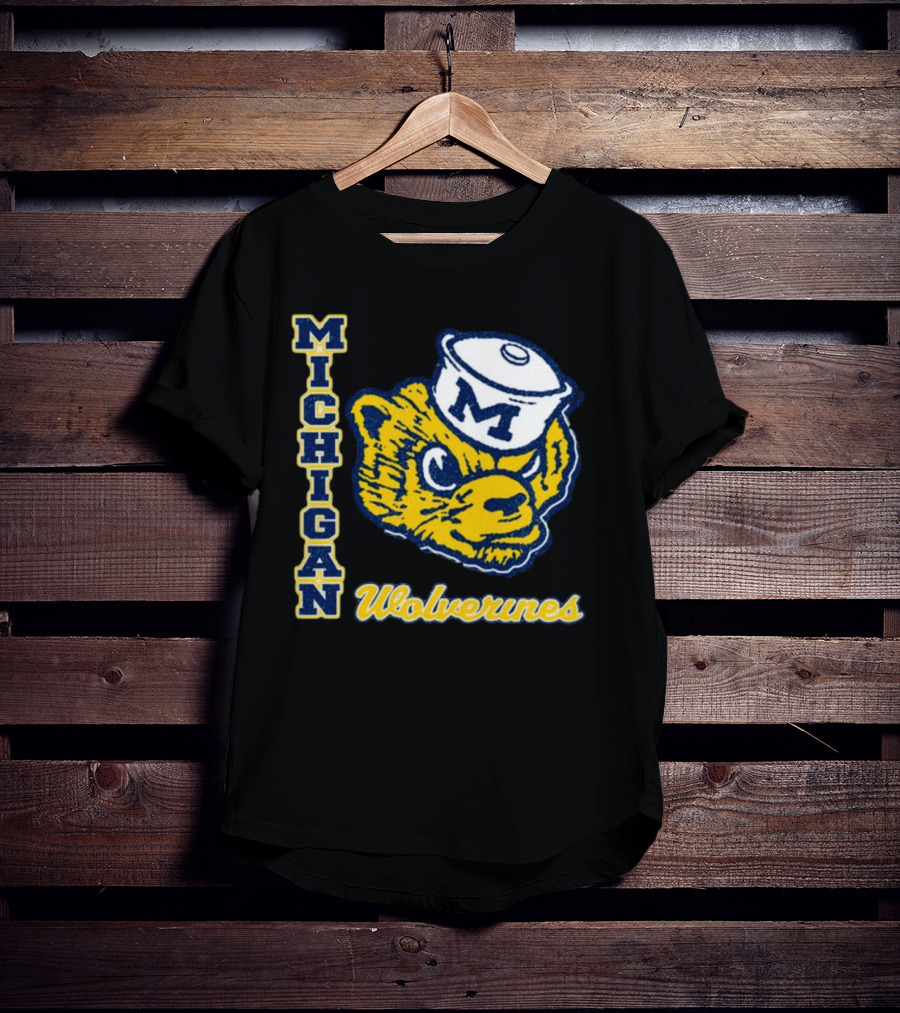 Michigan Wolverines Vintage Sailor Bear Logo '47 Phase Out Throwback Franklin T-Shirt