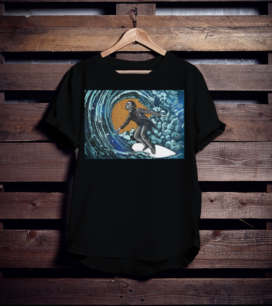 Michael Myers Surfing Massive Wave Halloween T-Shirt
