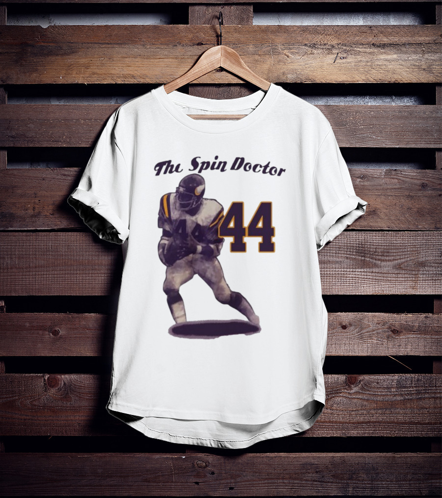 The Spin Doctor Chuck Foreman 44 Minnesota Vikings Legend T-Shirt