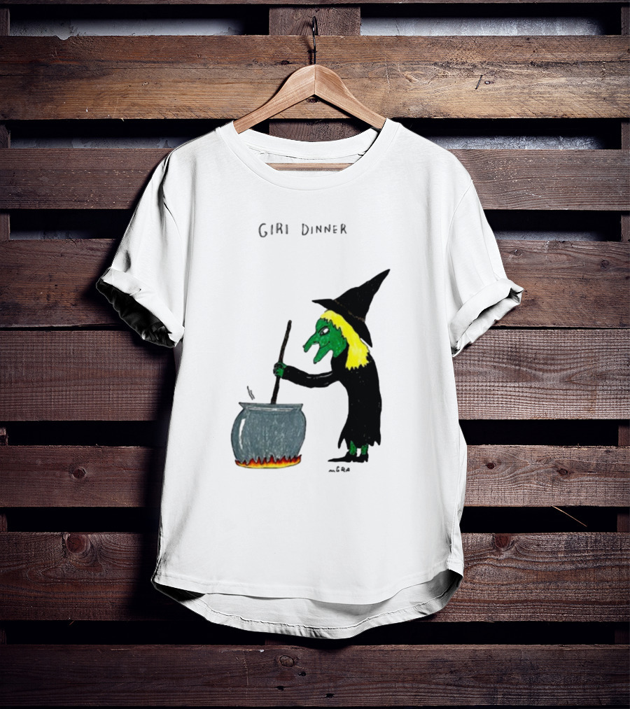 Matt Gray Girl Dinner Witch Cauldron Brewing T-Shirt