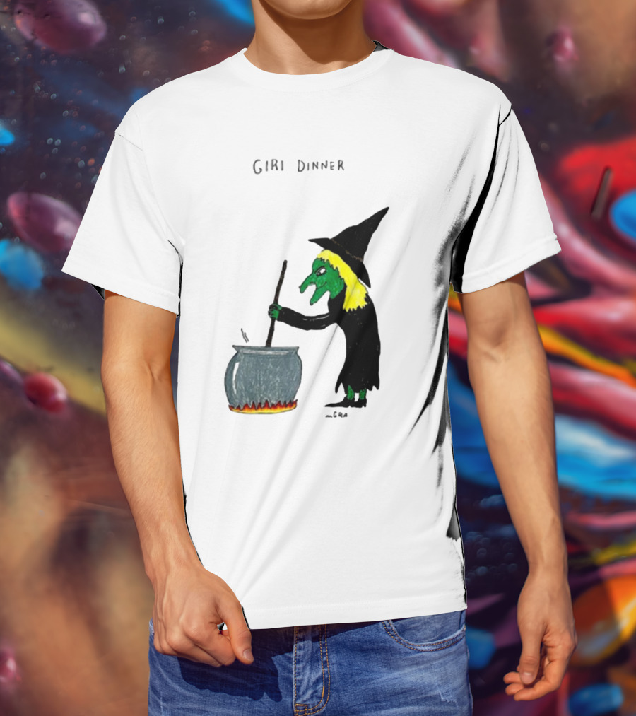 Matt Gray Girl Dinner Witch Cauldron Brewing T-Shirt