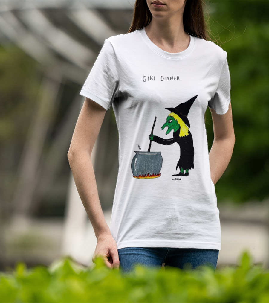Matt Gray Girl Dinner Witch Cauldron Brewing T-Shirt