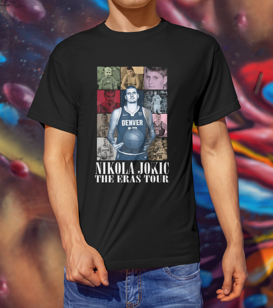 Nikola Jokic Denver Basketball Evolution Through The Eras Tour T-Shirt