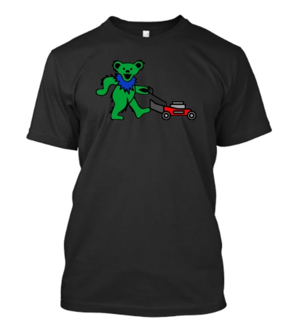 Middleclassfancy Mowing Bear Grateful Dead Dancing Bear Icon With Mower T-Shirt