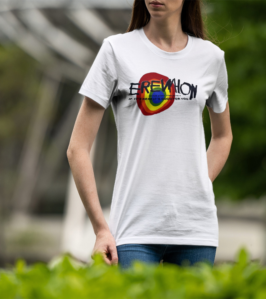 Erewhon Cactus Plant Flea Market If It's Here It's Good For You Rainbow Circle T-Shirt