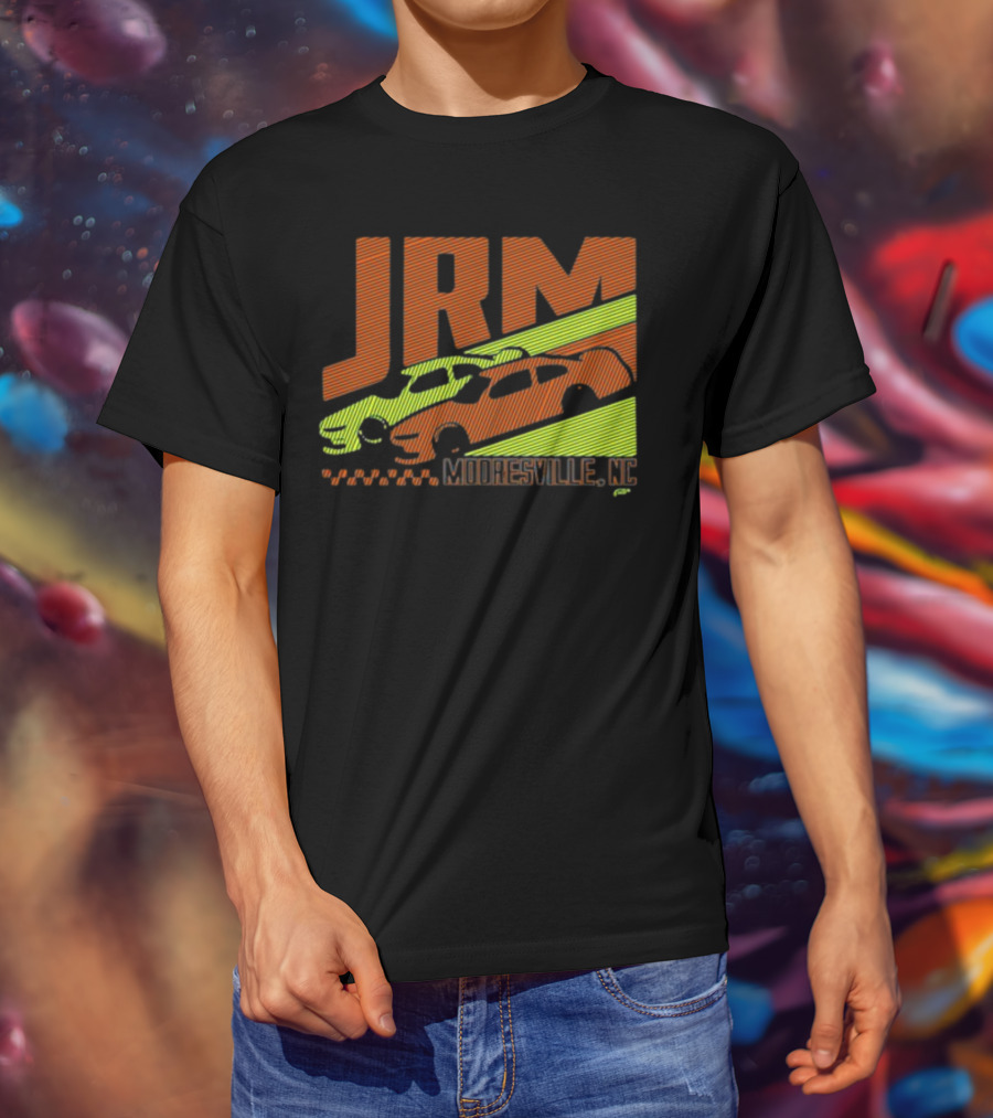 JRM Mooresville NC Neon Blue Racing Cars T-Shirt