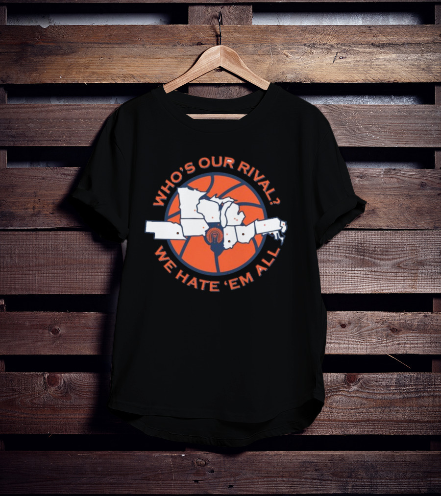 Illinois Basketball Who's Our Rival We Hate 'Em All Map T-Shirt