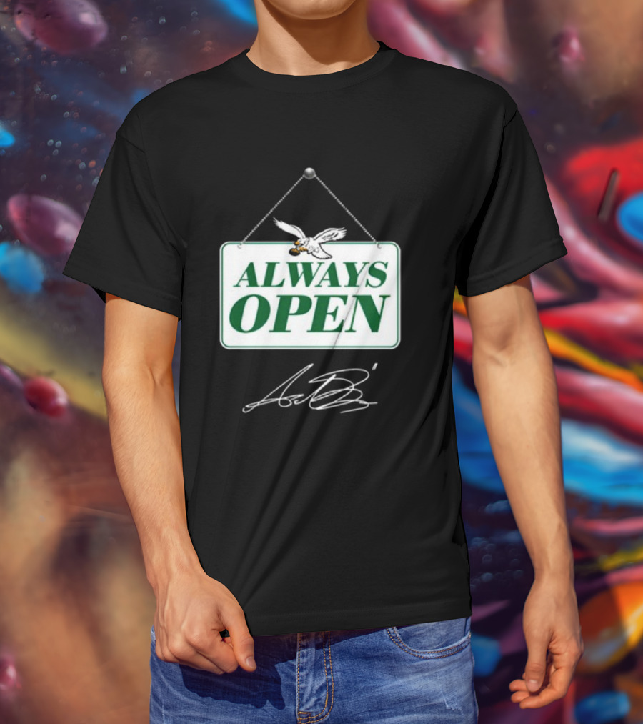 Always Open Eagles Catching Football Sign T-Shirt