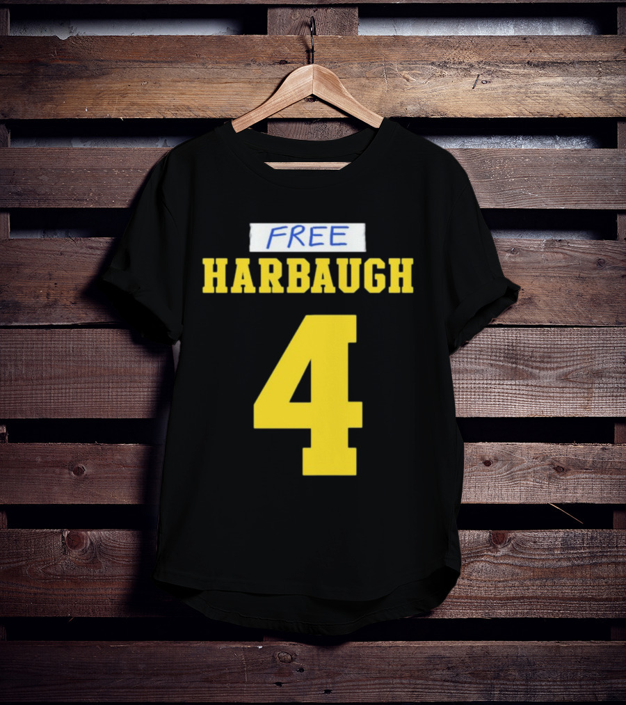 Free Harbaugh 4 J.J. McCarthy Michigan T-Shirt
