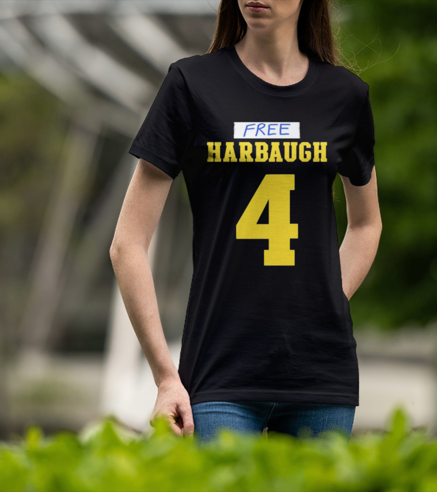 Free Harbaugh 4 J.J. McCarthy Michigan T-Shirt