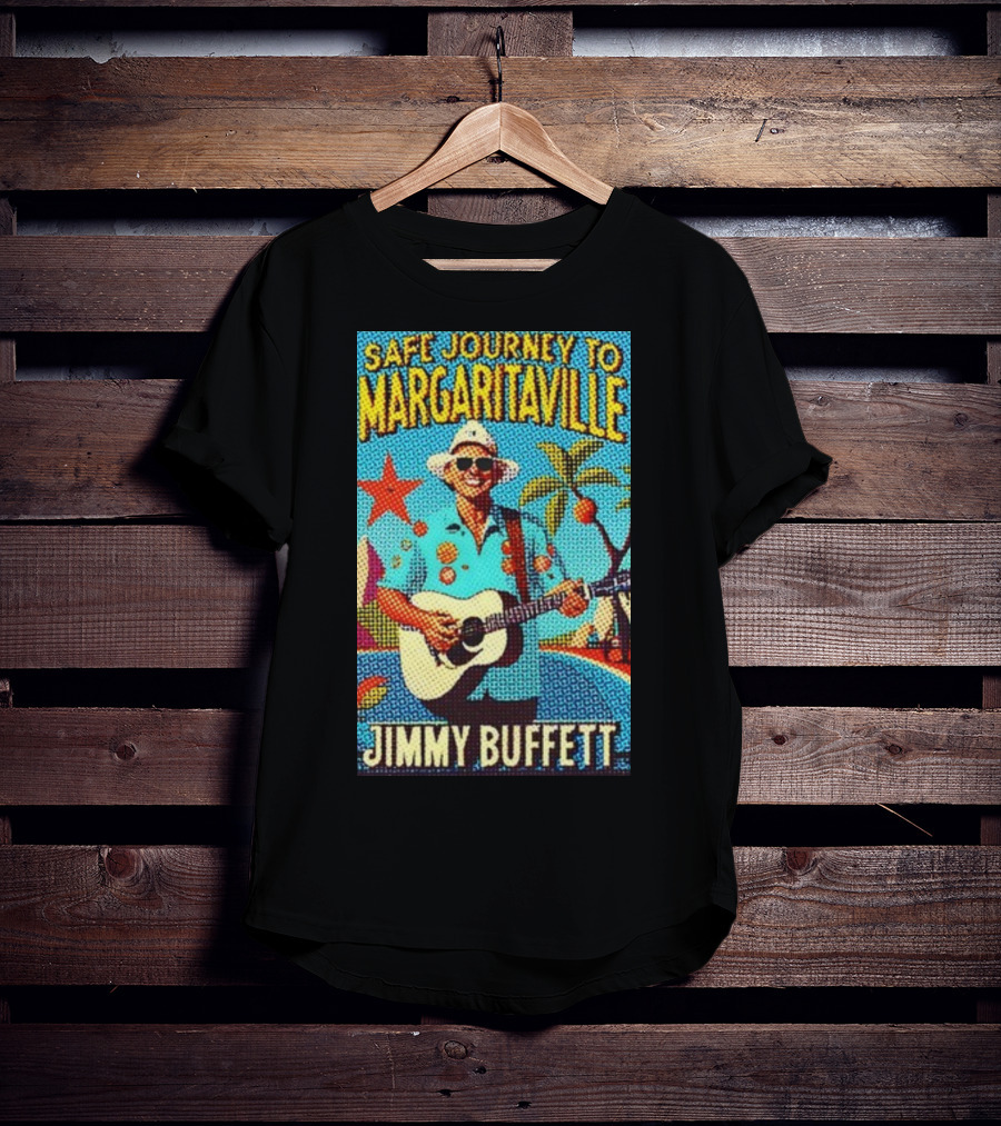 Safe Journey To Margaritaville Jimmy Buffett Tropical Guitar Fun T-Shirt