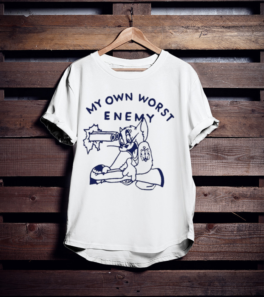 Lit My Own Worst Enemy Tom With Gun T-Shirt