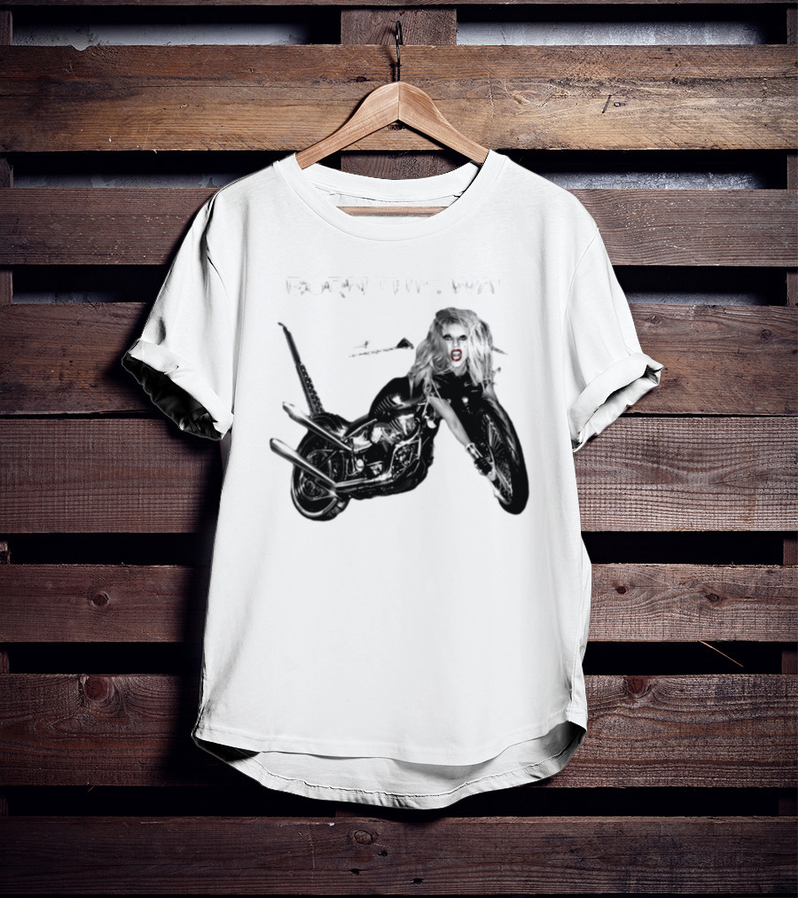 Born This Way Album Motorcycle Lady Gaga T-Shirt