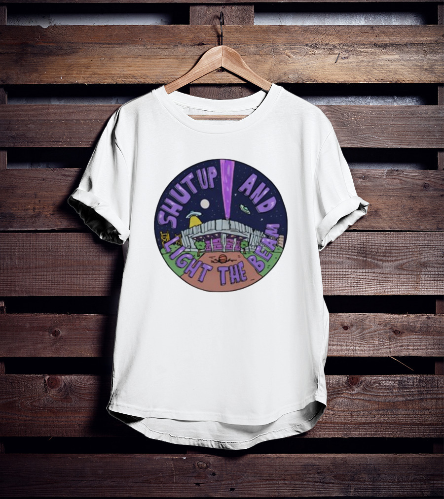 Deuce Mo Sacramento Shut Up And Light The Beam Stadium Night Scene T-Shirt