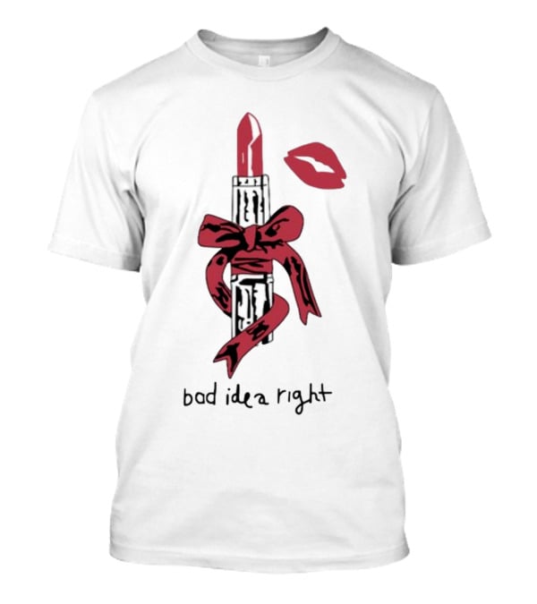Bad Idea Right Lipstick Bow And Kiss T-Shirt