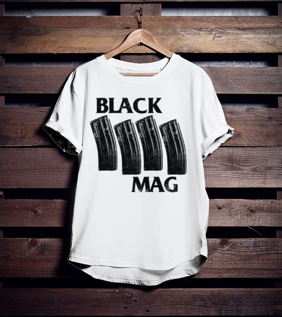 Black Mag Donut Operator Four Magazines T-Shirt