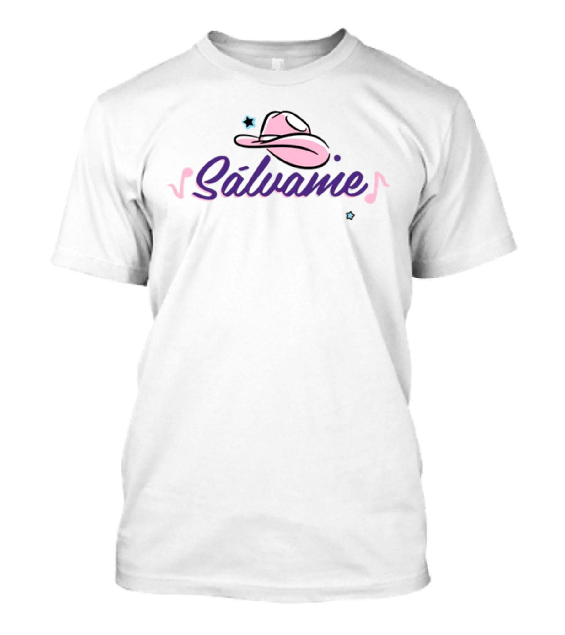 Rebelde Sálvame Pink Cowboy Hat Music Notes Stars T-Shirt