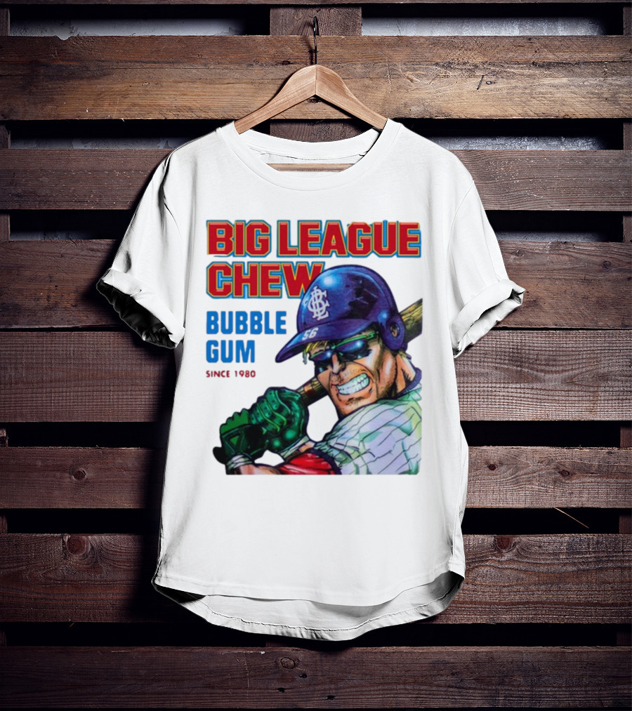 Big League Chew Bubble Gum Since 1980 Baseball Player T-Shirt