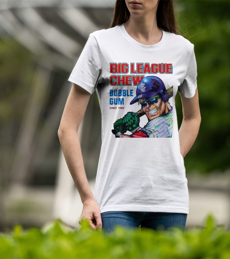 Big League Chew Bubble Gum Since 1980 Baseball Player T-Shirt