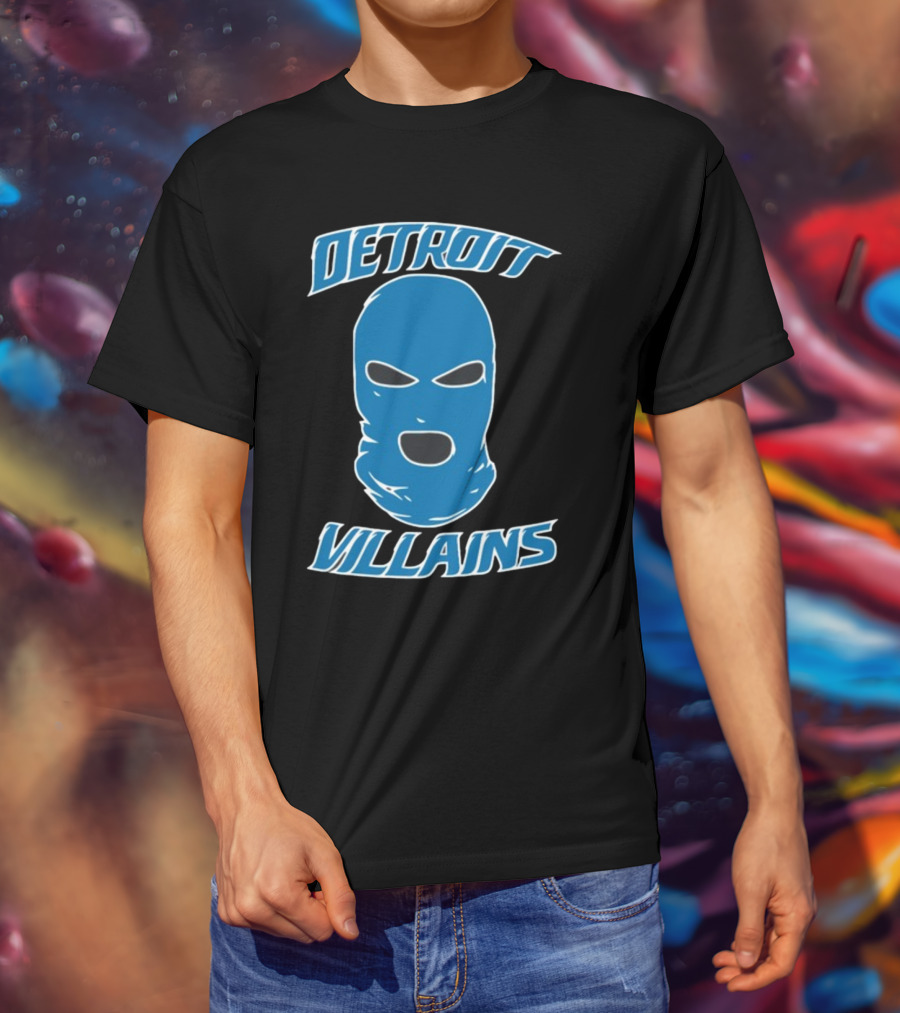 Detroit Villains Blue Mask T-Shirt