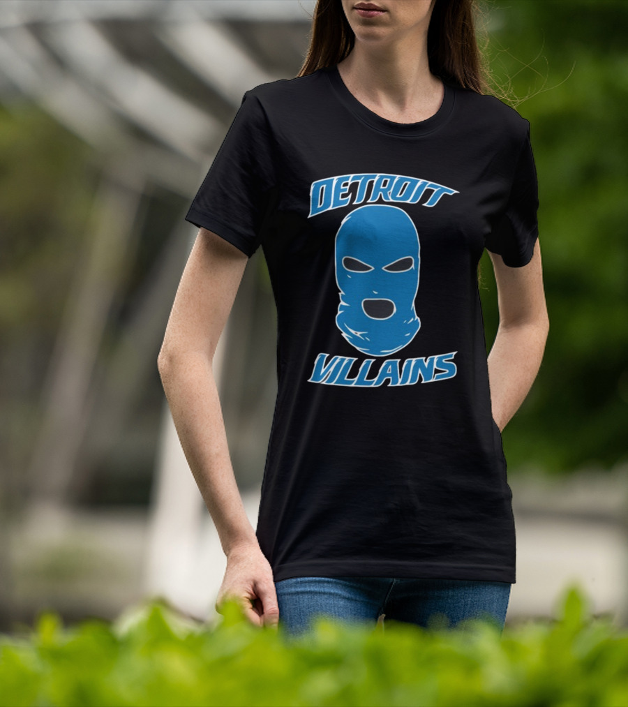 Detroit Villains Blue Mask T-Shirt
