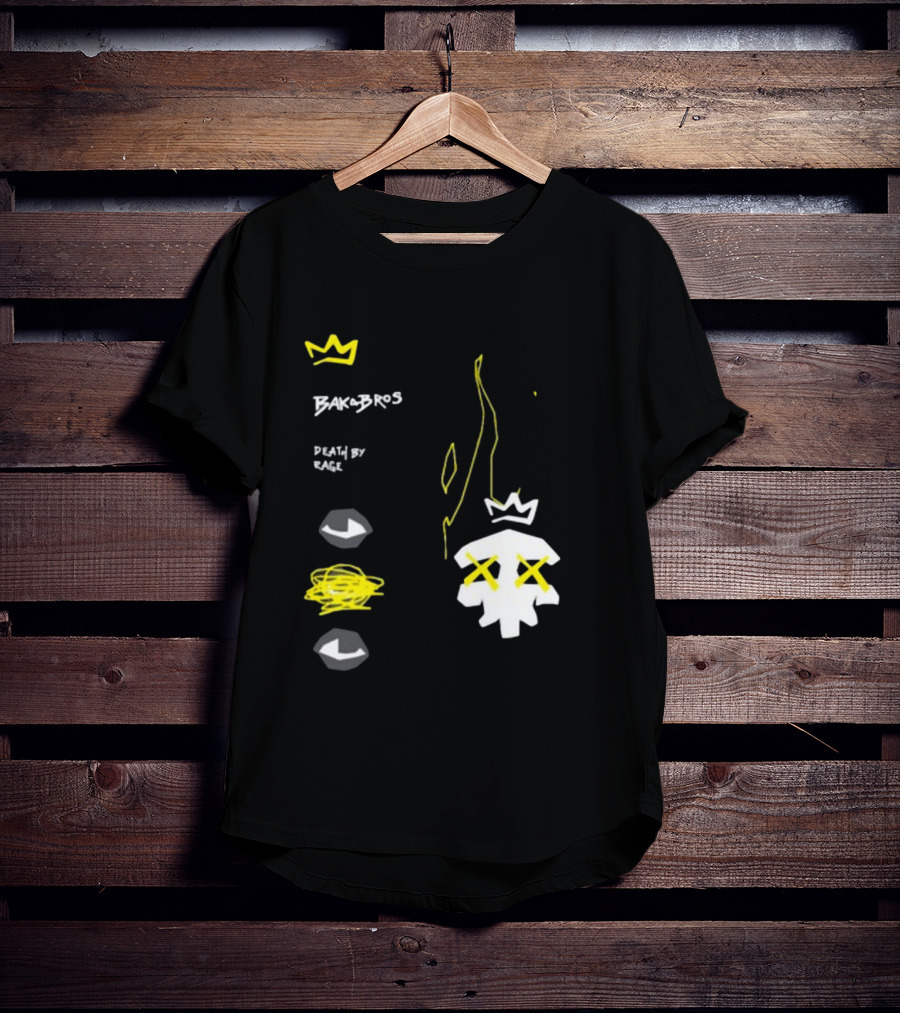 Baka Bros Death By Rage Family Crown Skull T-Shirt