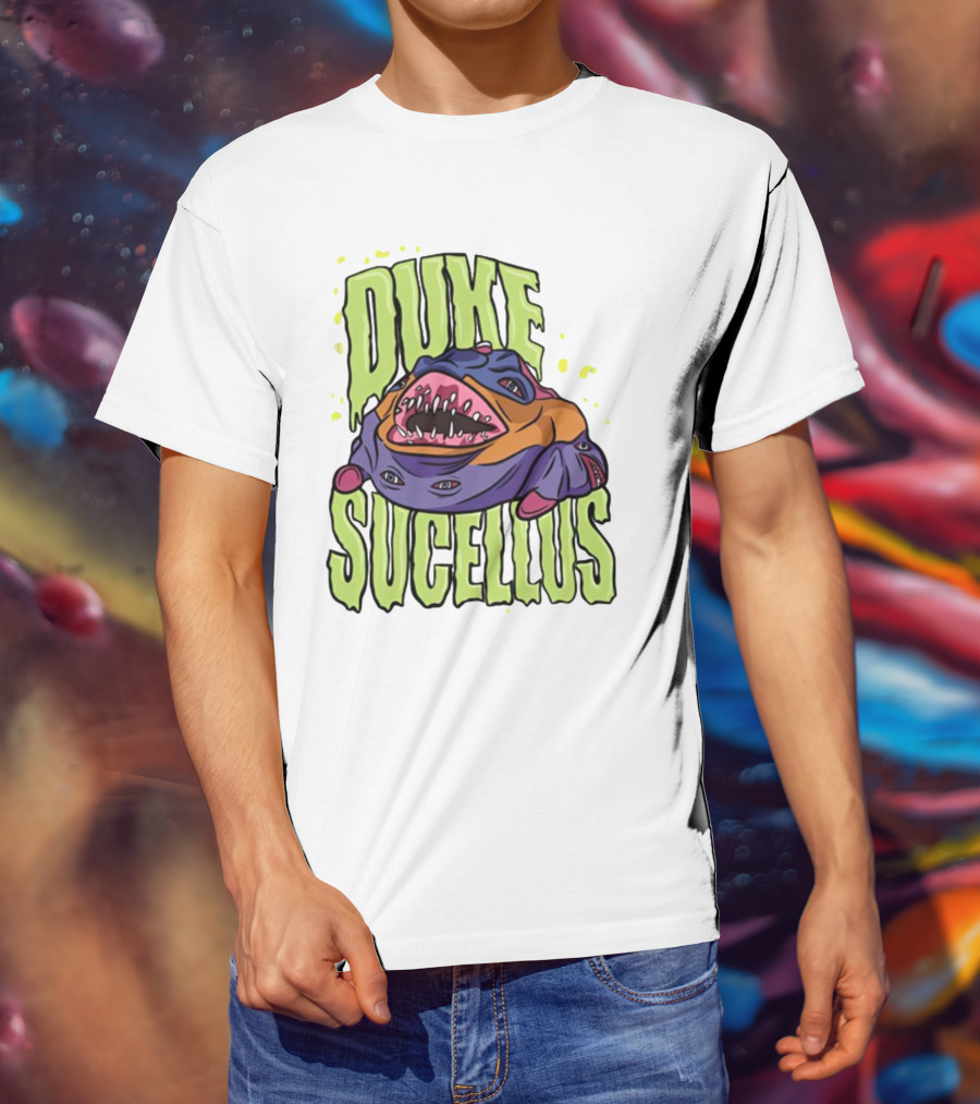 Duke Sucellus Multicolored Creature With Sharp Teeth T-Shirt