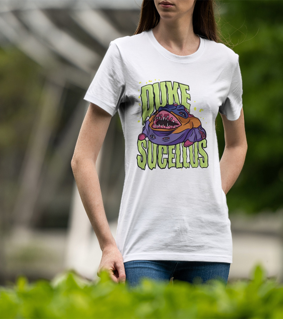 Duke Sucellus Multicolored Creature With Sharp Teeth T-Shirt