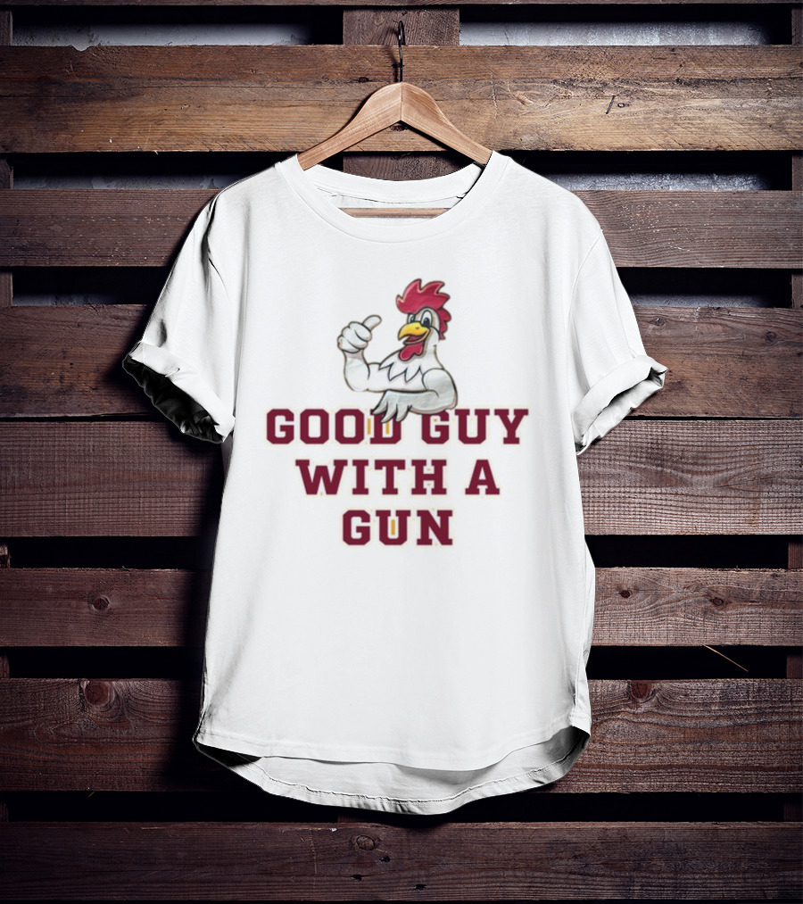 Rooster Good Guy With A Gun Thumbs Up T-Shirt