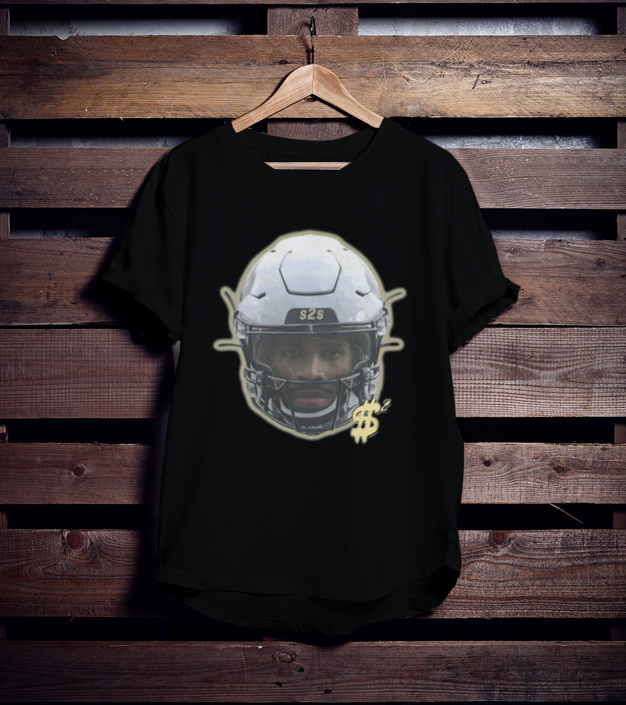 S2S Helmet Face With Dollar Sign Sheduer Graphic New T-Shirt
